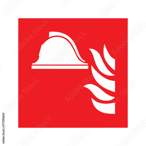 Collection of firefighting equipment vector design safety sign standar ISO 7010
