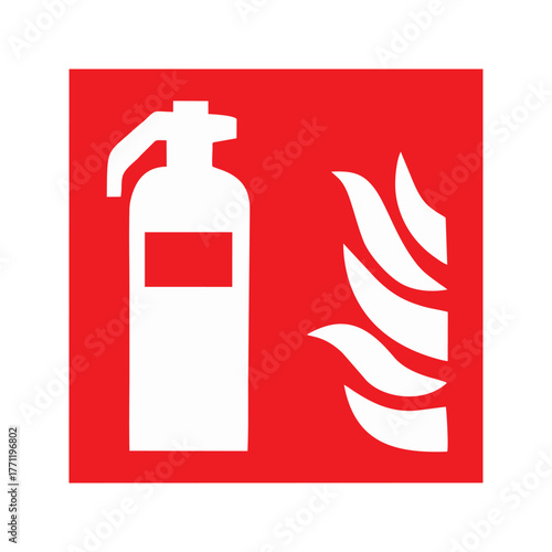 Fire extinguisher vector design safety sign standar ISO 7010