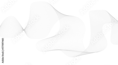 Abstract Vector Composition of Wave Lines on Transparent Background, Ideal for High-Tech Communication Designs, Big Data Reports, 