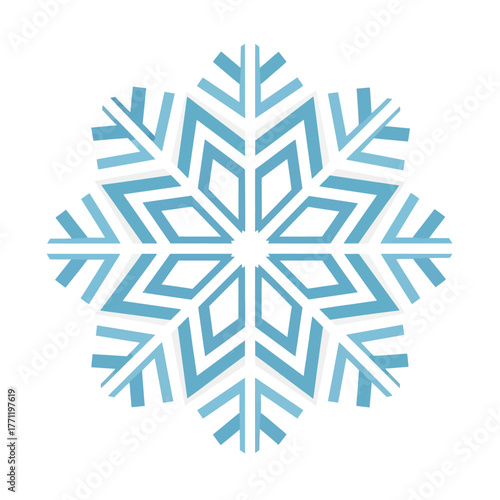 Abstract Blue Snowflake Graphic Design Element