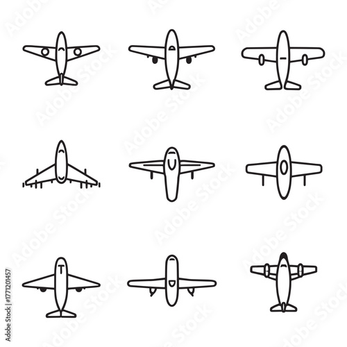 Airplane taking off from busy runway