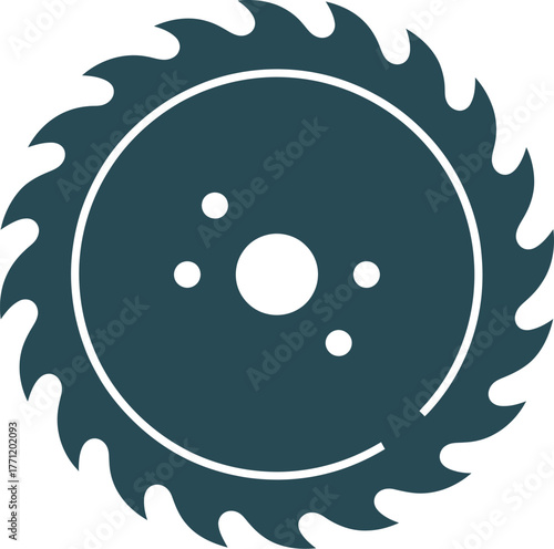 Circular Saw Blade Icon A Detailed Illustration for Cutting and Construction Projects