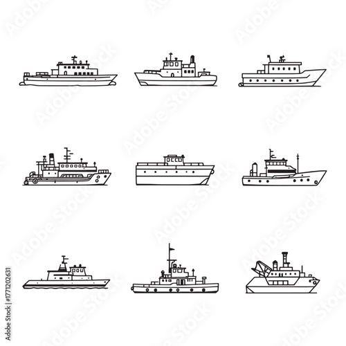 Barge navigates through foggy river channels