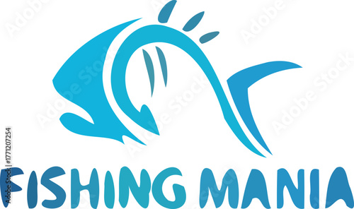Stylized Fish Logo for Fishing Mania