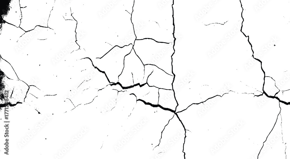 Fototapeta premium cracked concrete wall. Vector illustration, EPS 10.