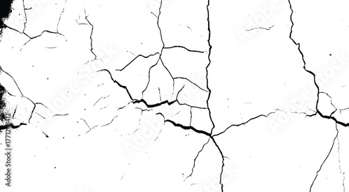 cracked concrete wall. Vector illustration, EPS 10.