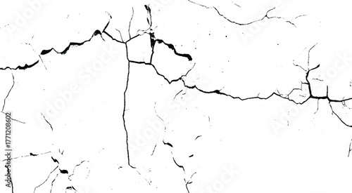 White wall Cracked concrete. Old cement broken texture with cracks Background 