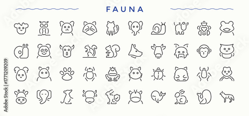 Fauna icon set. Dog icon set. Contains such icons as animal, puppy, pet, pets, dog and more. Editable stroke collections.