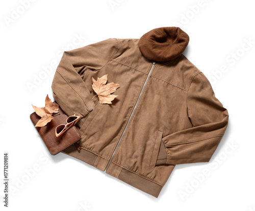 Stylish jacket with beret, ...