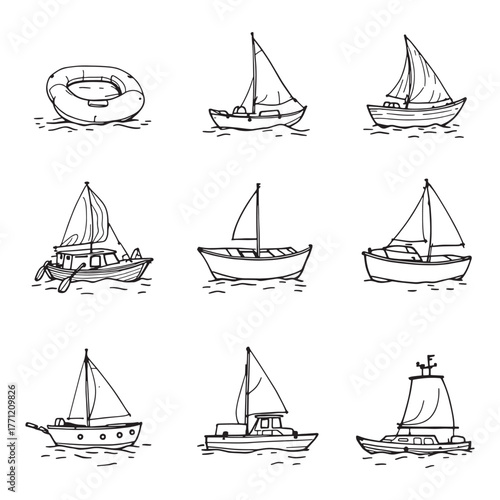 Dinghy floats silently through quiet bay