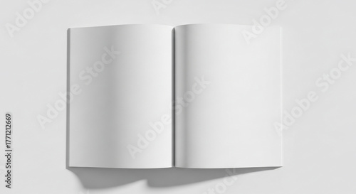 Blank Open Book Mockup Template for Design Presentation on White Background