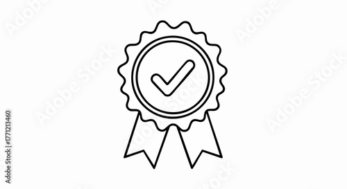 Quality assurance check mark icon design.