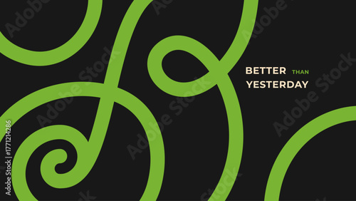 Abstract Green Swirls with Motivational Message