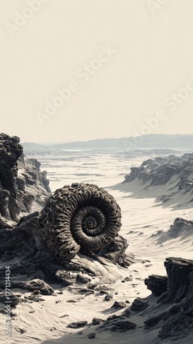 Pixelated Desert Landscape With Rocky Formations