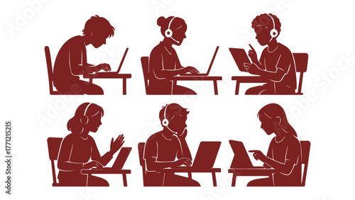 Team collaboration online for digital modern workforce assistance support