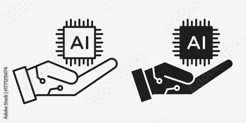 Minimal gray vector program icon in AI format, perfect for software, coding, and digital technology designs.
