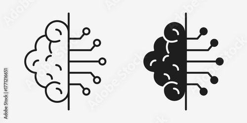 Minimal gray vector learning icon in AI format, ideal for technology, education, and digital training designs.