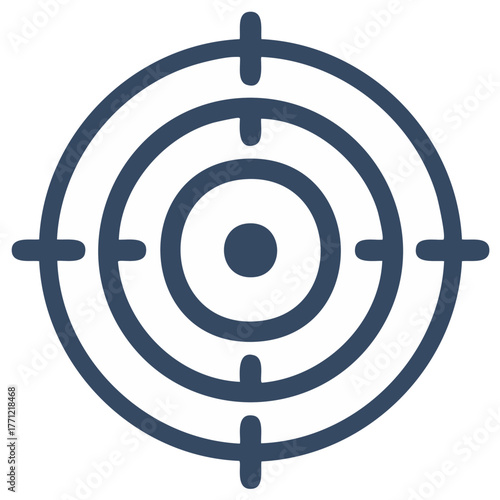 Simple target icon with crosshairs centered bullseye for accuracy and precision