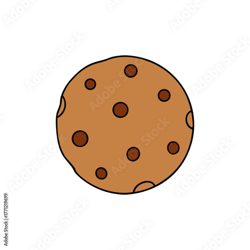 A chocolate chip cookie on transparent background