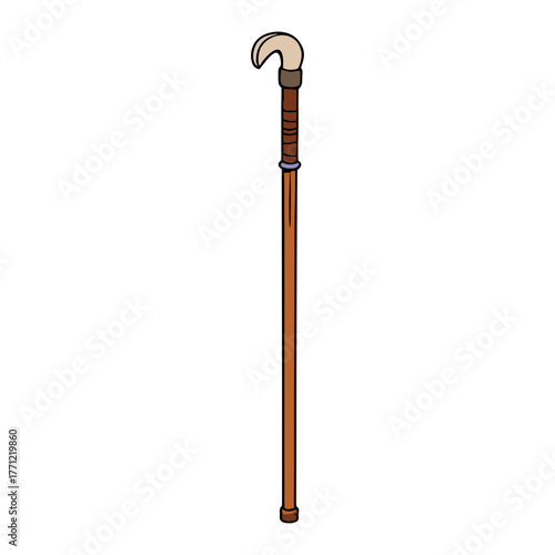 Cartoon walking stick on transparent background