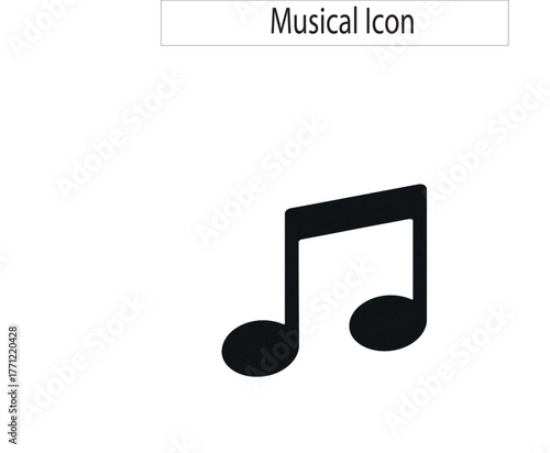 black music note icon set for melody and sound design