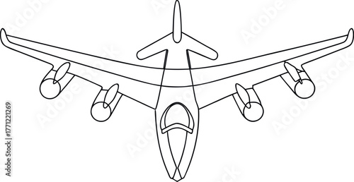 A vintage biplane sketch with a propeller, isolated as a vector illustration for flight and travel