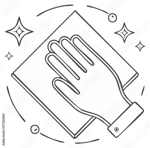 Hand Cleaning Surface with Rag Illustration Cleaning Service Concept