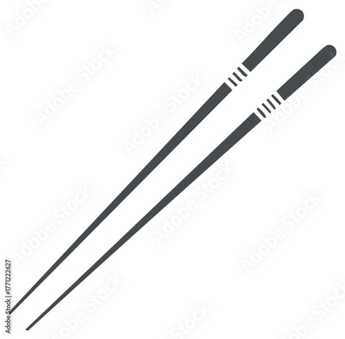 Gray Chopsticks Resting Symbolize Asian Cuisine and Dining Etiquette