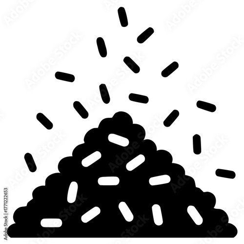 Pile of Grains or Seeds with Falling Sprinkles Design Illustration