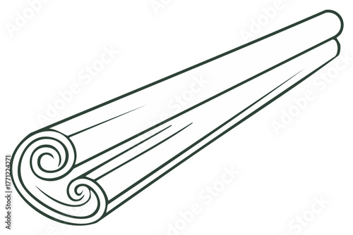 Cinnamon Stick Icon Spice Seasoning Aroma Kitchen Ingredient Line Art
