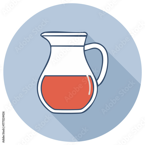 Iconic Pitcher of Refreshing Juice Illustration Beverage Container Art