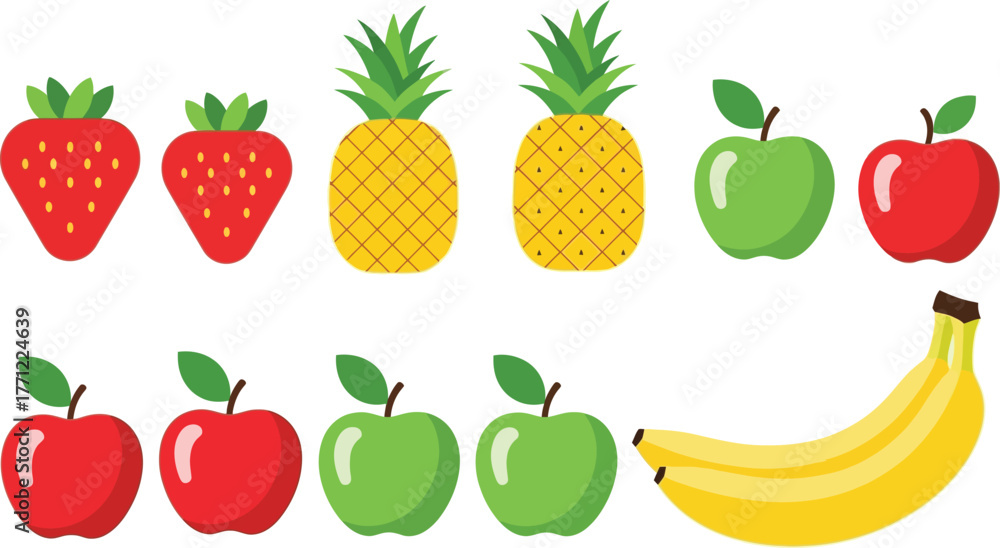 custom made wallpaper toronto digitalColorful assortment of fresh fruits including strawberries pineapples apples and bananas isolated on transparent background