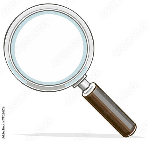 Magnifying glass vector illustration for search, find, detective, and investigation concepts