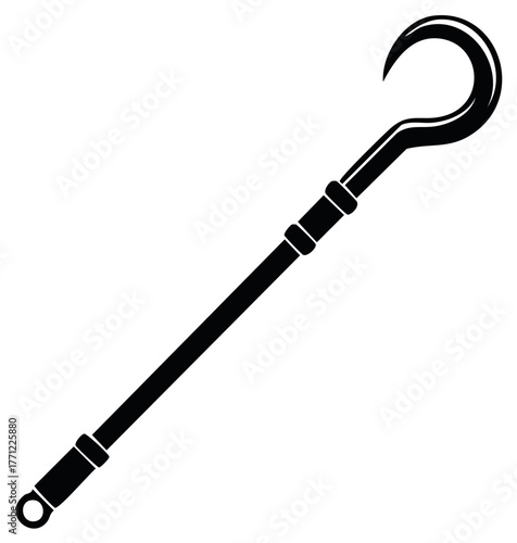 Ancient Egyptian Crook Heqa Staffs Royalty Symbol Crook Isolated