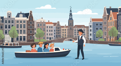Amsterdam scenic canal tour with historic buildings and charismatic guide
