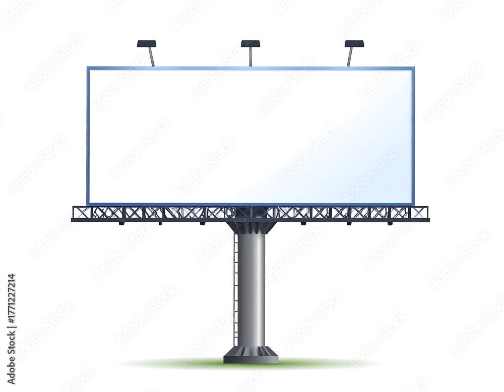 Obraz premium Large empty outdoor structure for advertising. Isolated against a white background