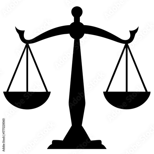 Scales of Justice Symbolizing Law and Order for Legal Professionals and Courtrooms, a Timeless Emblem of Fairness and Impartiality in the Judicial System