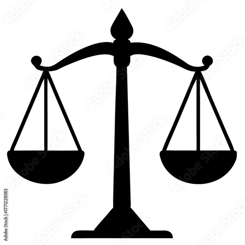 Classic Scales of Justice Symbol for Law, Legal, and Fairness Concepts, Ideal for Legal Professionals and Educational Materials, Representing Balance and Impartiality
