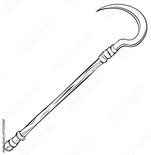Ancient Egyptian heka scepter royal staff symbol of power authority and leadership vector illustration