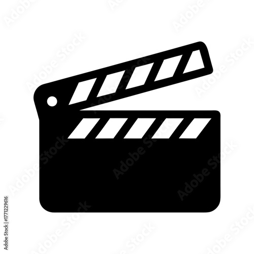 Simple cinema clapperboard silhouette vector clean design for video creation and entertainment symbol