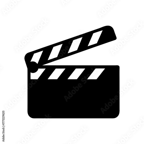 Simple cinema clapperboard silhouette vector clean design for movie film production and studio concept art