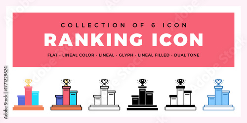 Pack of 6 Vector Ranking icon
