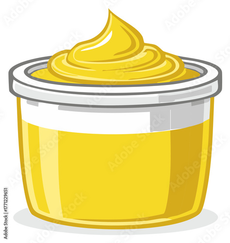 Yellow Sauce in Transparent Container with Swirl Top