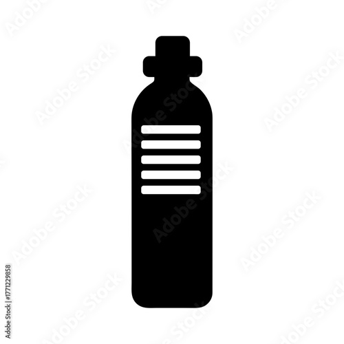 Minimal single water bottle silhouette vector clean design for hydration eco drink and pure lifestyle