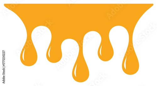 Golden Honey Drips Downward Sweetly Isolated Graphic Illustration Delicious Treat Icon