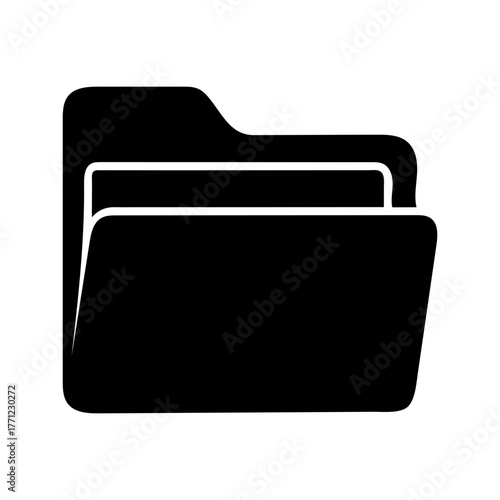 Minimal closed folder silhouette vector clean design for file management and corporate digital archive symbol