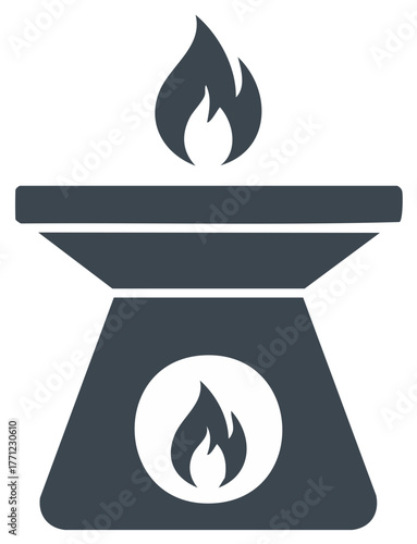 Aroma Therapy Oil Burner with Flame for Essential Oils and Fragrance, Aromatherapy concept design element