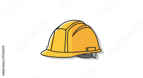 Yellow hard hat safety gear for construction and industrial work protection equipment isolated on white background