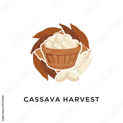 Agricultural and Food Product Branding Root Vegetable and Tropical Crop Farming Emblem