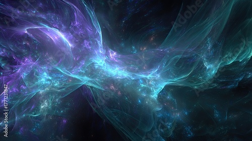 Abstract Colorful Cosmic Nebula Design